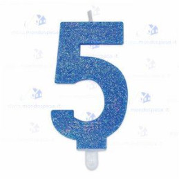 Candelina glitterata n.9 azzurro