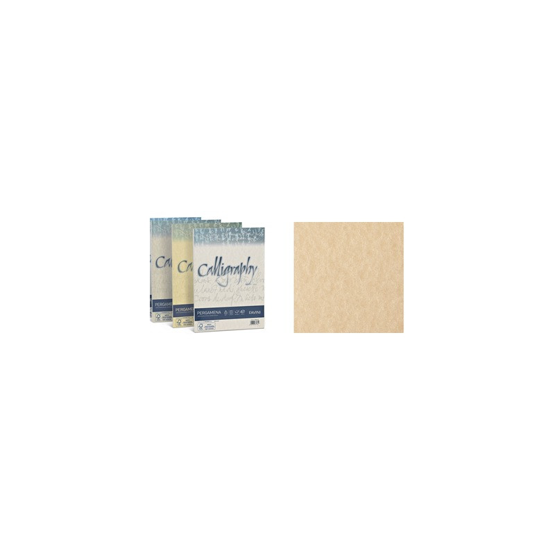 Carta  Pergamena Calligraphy A4 190gr. 50ff nocciola