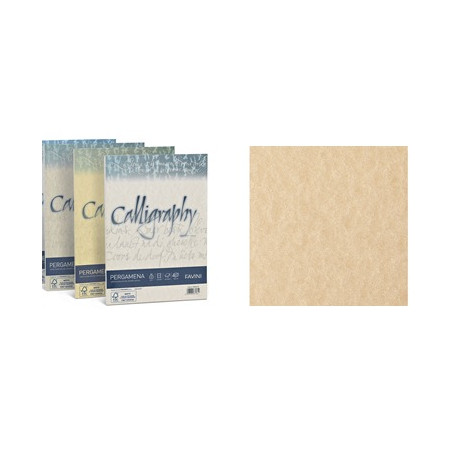 Carta  Pergamena Calligraphy A4 190gr. 50ff nocciola