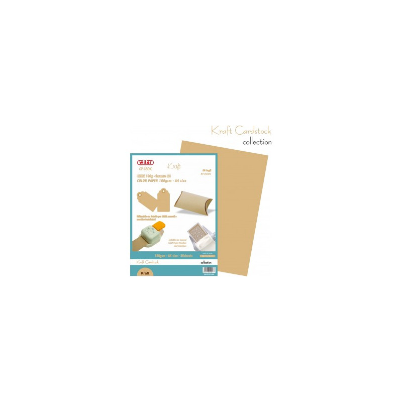 Carta Kraft cardstock 50fg 180grm