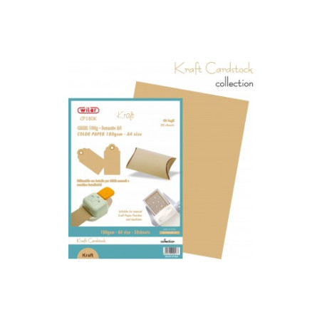 Carta Kraft cardstock 50fg 180grm