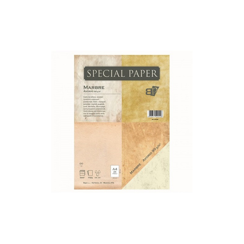 Carta special paper bapi marbre A4 avorio 90gr 25fg