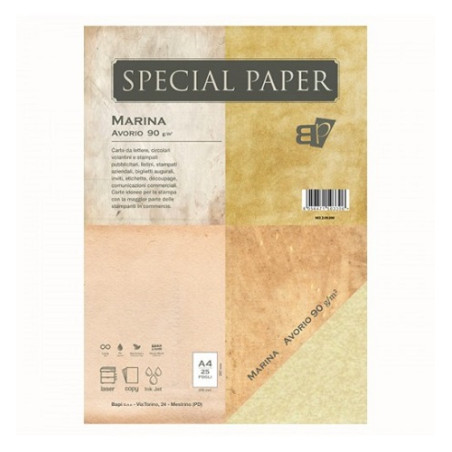 Carta special paper bapi marina A4 avorio 90gr 25fg