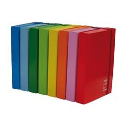 Cartella con elastico dorso 10 cm. celeste