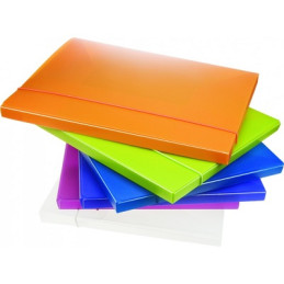 Cartella con elastico dorso 2 cm.in ppl  v/colori