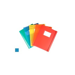 Cartella con elastico e con finestra e cartoncino  blue