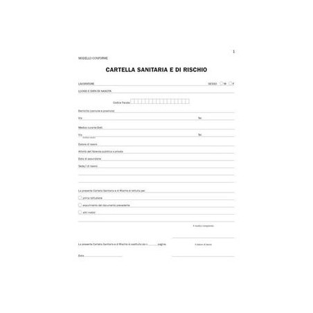 Cartella sanitaria e di rischio 32pg