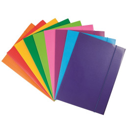 Cartelle con elastico in prespan 9 colori 10pz assortiti