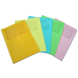 Cartelle con finestra sintex verde 50pz