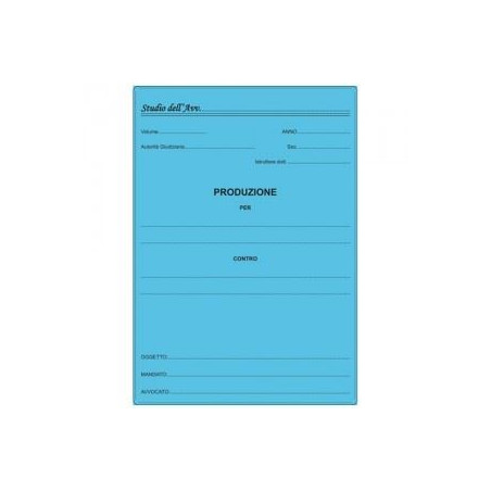 Cartelle produzione piegate 100pz azzurro