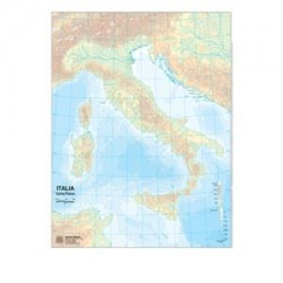 Cartina geografica da banco in carta Italia muta A3