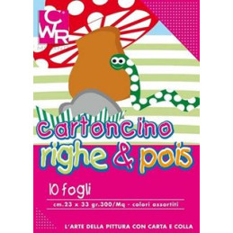 Cartoncino fantasia pois e righe 50x70 gr.300