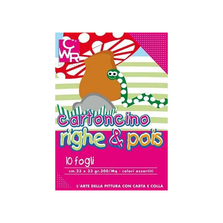 Cartoncino fantasia pois e righe 50x70 gr.300