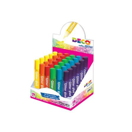 Colla glitter multicolor colori tenui ml.10,5 x 30pz CWR