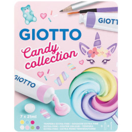 COLORE A TEMPERA GIOTTO CANDY COLLECTION 12 ML. ( TUBO 4 ) SCATOLA 9 PEZZI FILA