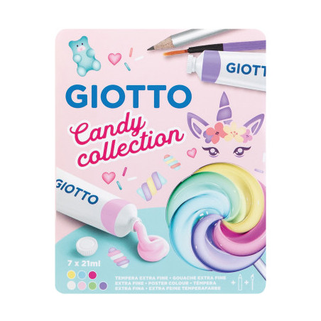 COLORE A TEMPERA GIOTTO CANDY COLLECTION 12 ML. ( TUBO 4 ) SCATOLA 9 PEZZI FILA