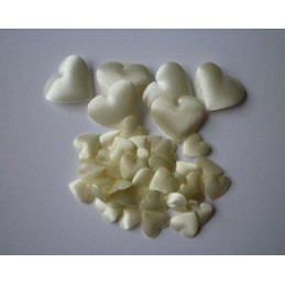 Cuori in tessuto 1cm 100pz bianco