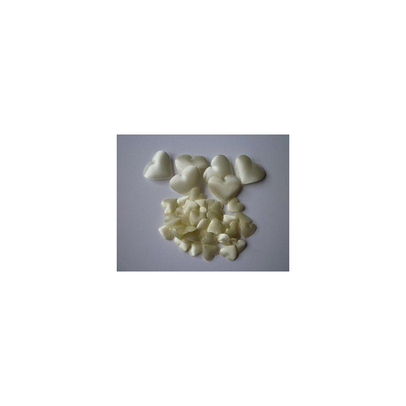 Cuori in tessuto 1cm 100pz bianco