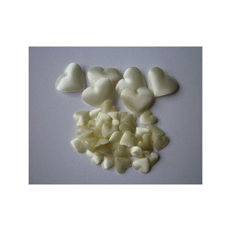 Cuori in tessuto 1cm 100pz bianco