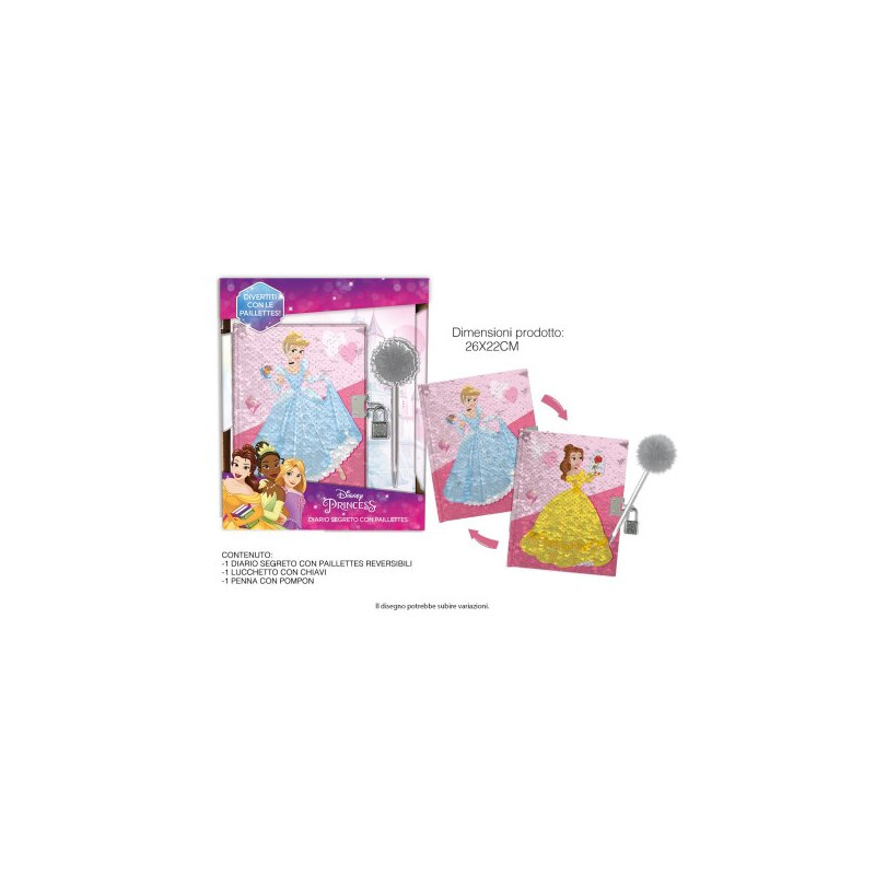 Diario segreto Principesse + penna paillettes