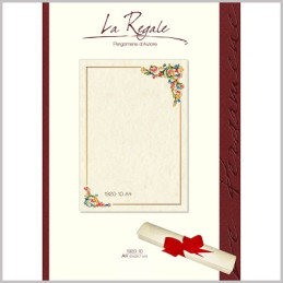 Diplomi in pergamena A4 Cornice angolo fiori 12fg
