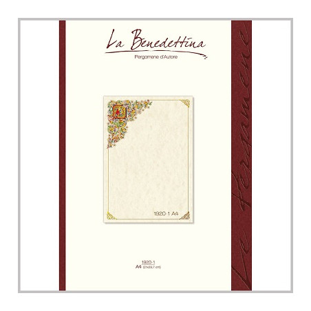 Diplomi in pergamena A4 Cornice angolo fiori 12fg