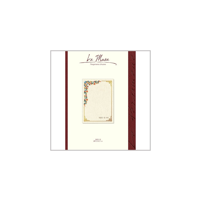 Diplomi in pergamena A4 Cornice angolo fiori 12fg