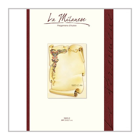 Diplomi in pergamena A4 Cornice angolo fiori su rotolo 12fg