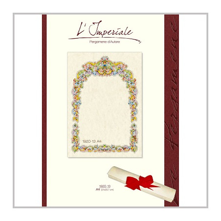 Diplomi in pergamena A4 Floreale 12fg