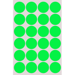 Etichette in busta BOLLINI ADESIVI verde fluo DM.34MM.10fg 120 etichette in totale