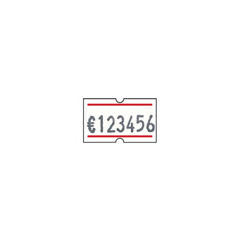 Etichette per prezzatrici 21X12 bianco riga rossa (solo a scatola da 49pz)
