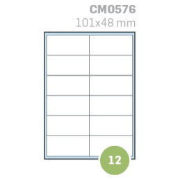 Etichette su A4 101X48 100fg 12 etichette a foglio