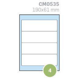 Etichette su A4 190X61 100fg 4 etichette a foglio (ideale per dorso raccoglitori)