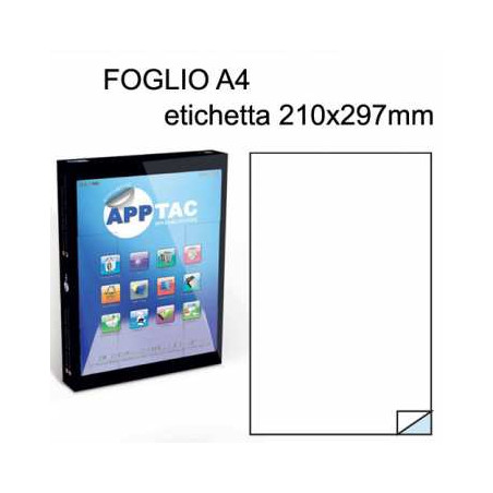 Etichette su A4 210x297 poliestere bianco opaco x laser 50ff