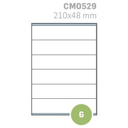 Etichette su A4 210X48 100fg 6 etichette a foglio