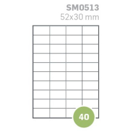 Etichette su A4 52x30 100fg 40 etichette a foglio