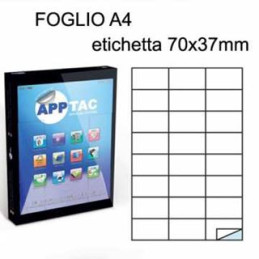 Etichette su A4 70x37mm 24 etichette a foglio  10fg