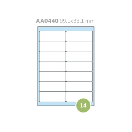 Etichette su A4 99,1X38,1 100fg 14 etichette a foglio