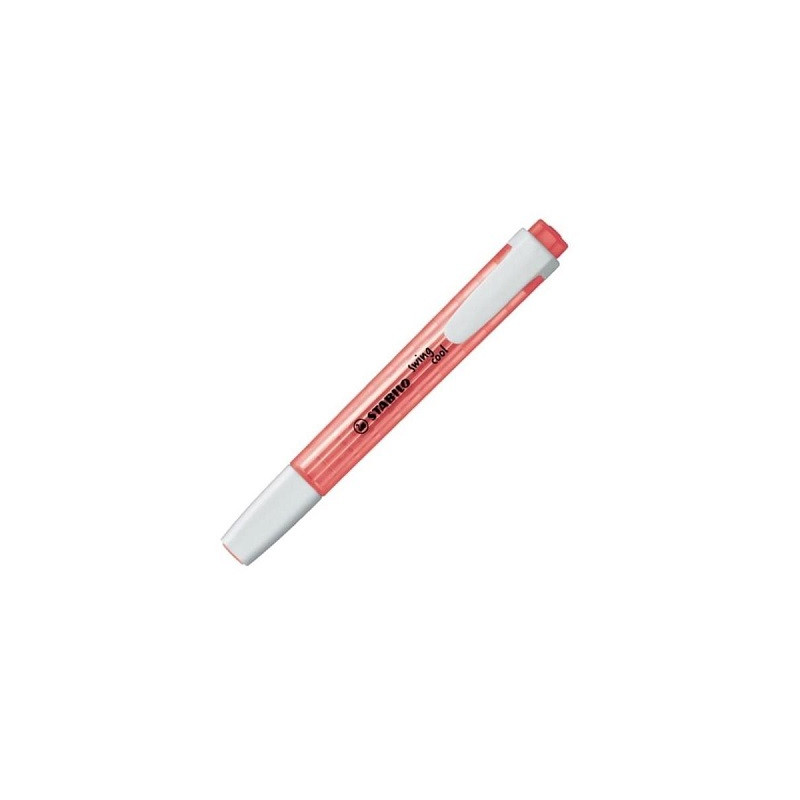 Evidenziatore a penna Stabilo Swing Cool con clip tecnologia anti dry-out col. Fluo Rosso
