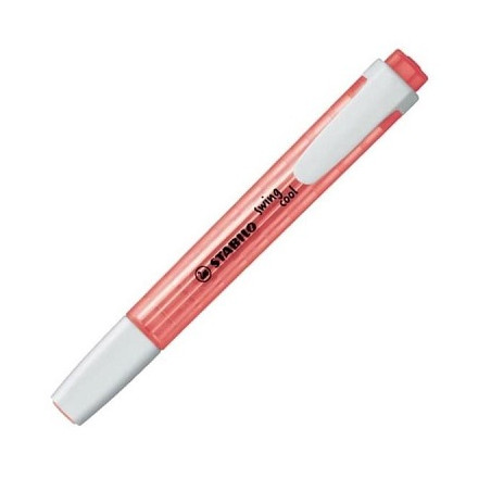 Evidenziatore a penna Stabilo Swing Cool con clip tecnologia anti dry-out col. Fluo Rosso