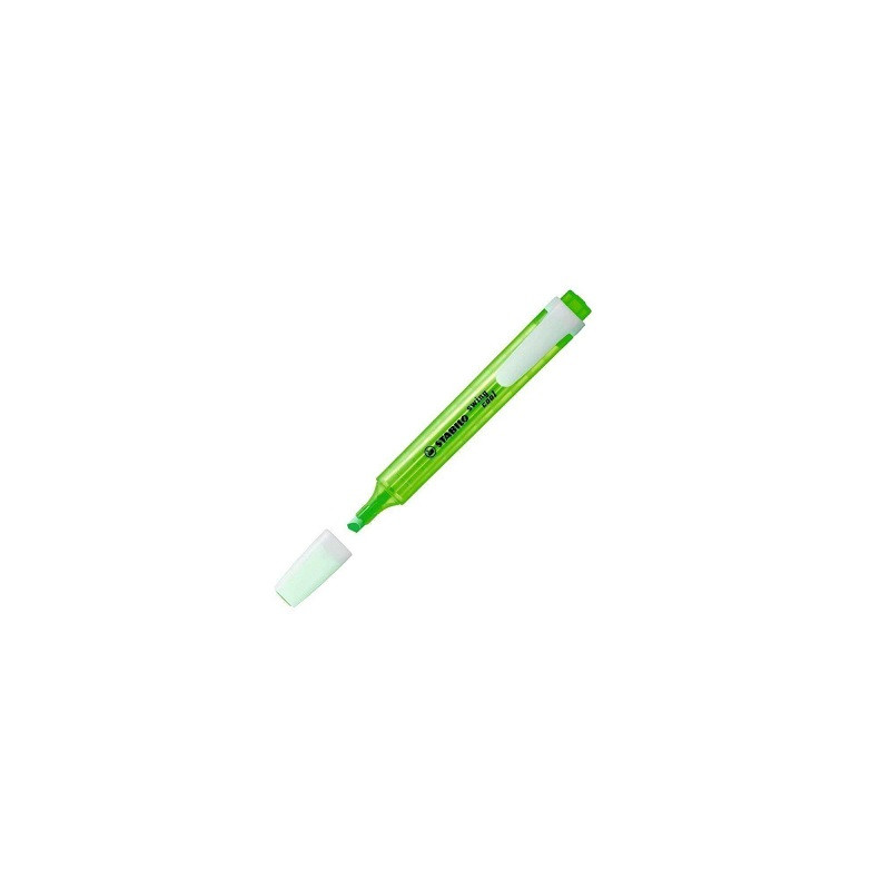 Evidenziatore a penna Stabilo Swing Cool con clip tecnologia anti dry-out col. Fluo Verde