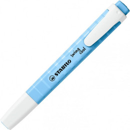 Evidenziatore a penna Stabilo Swing Cool con clip tecnologia anti dry-out col. pastello Azzurro cielo
