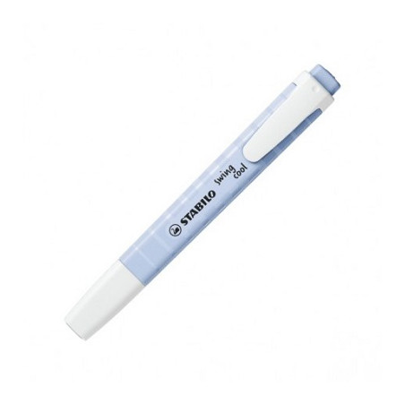 Evidenziatore a penna Stabilo Swing Cool con clip tecnologia anti dry-out col. pastello Azzurro Ghiaccio