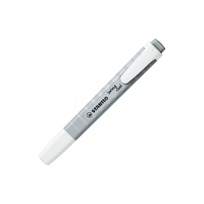 Evidenziatore a penna Stabilo Swing Cool con clip tecnologia anti dry-out col. pastello Grigio Polvere