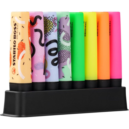 Evidenziatori DESK SET 8 pz Stabilo BOSS ORIGINAL FLUO + 4 BOSS ORIGINAL BY JU SCHNEE STABILO