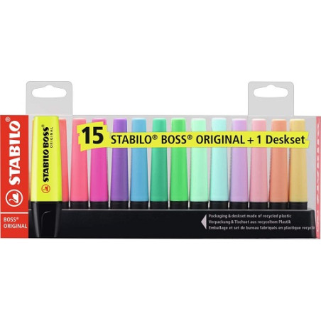 Evidenziatori Stabilo Boss 15 colori assortiti