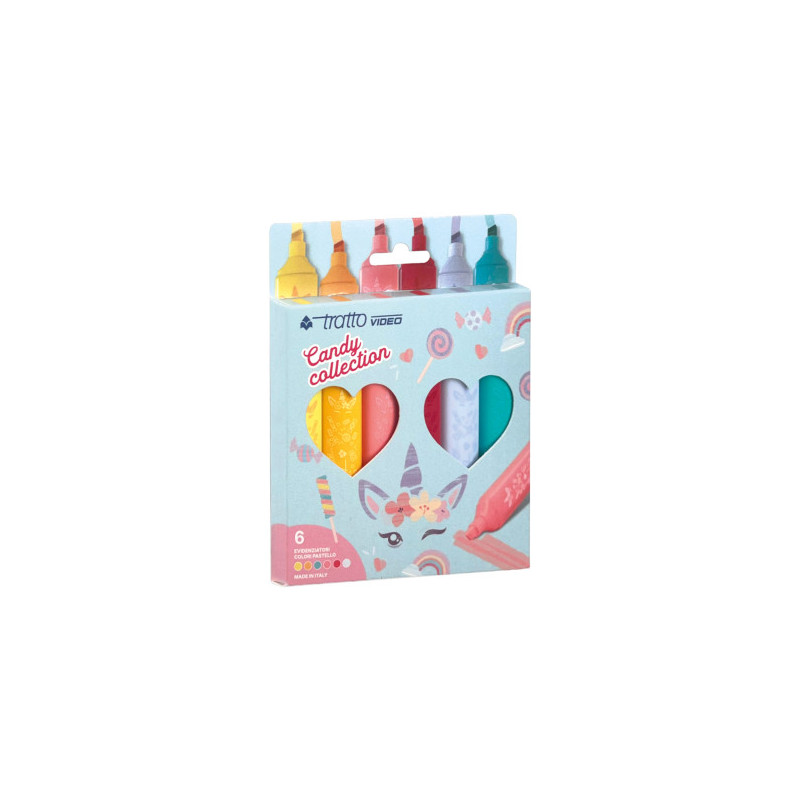Evidenziatori tratto video Candy Collection 6pz