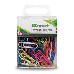 Fermagli colorati plastificati 28mm n.3 40pz