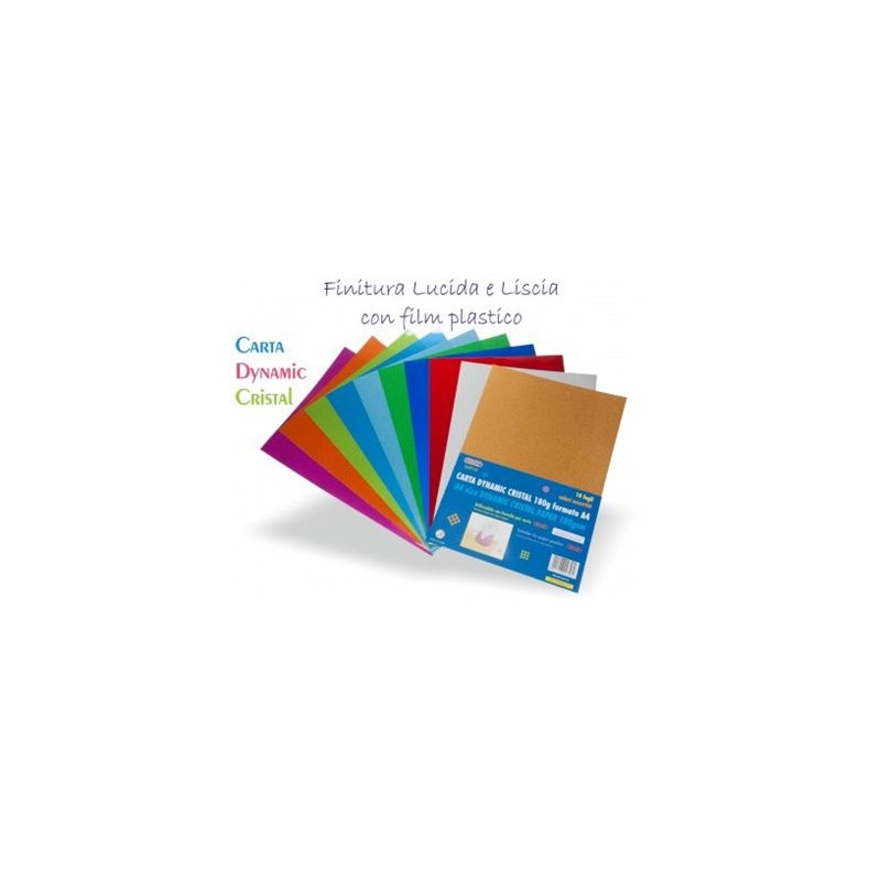 Fogli di carta dynamic cristal 20x30 colori assort. 10pz