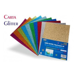 Fogli di carta glitter 20x30 colori assort. 10pz
